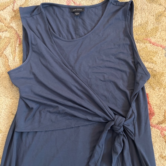 J. Jill Wearever Slate Gray Tie-Waist Maxi Dress Faux Wrap- size M - EUC - Picture 4 of 6